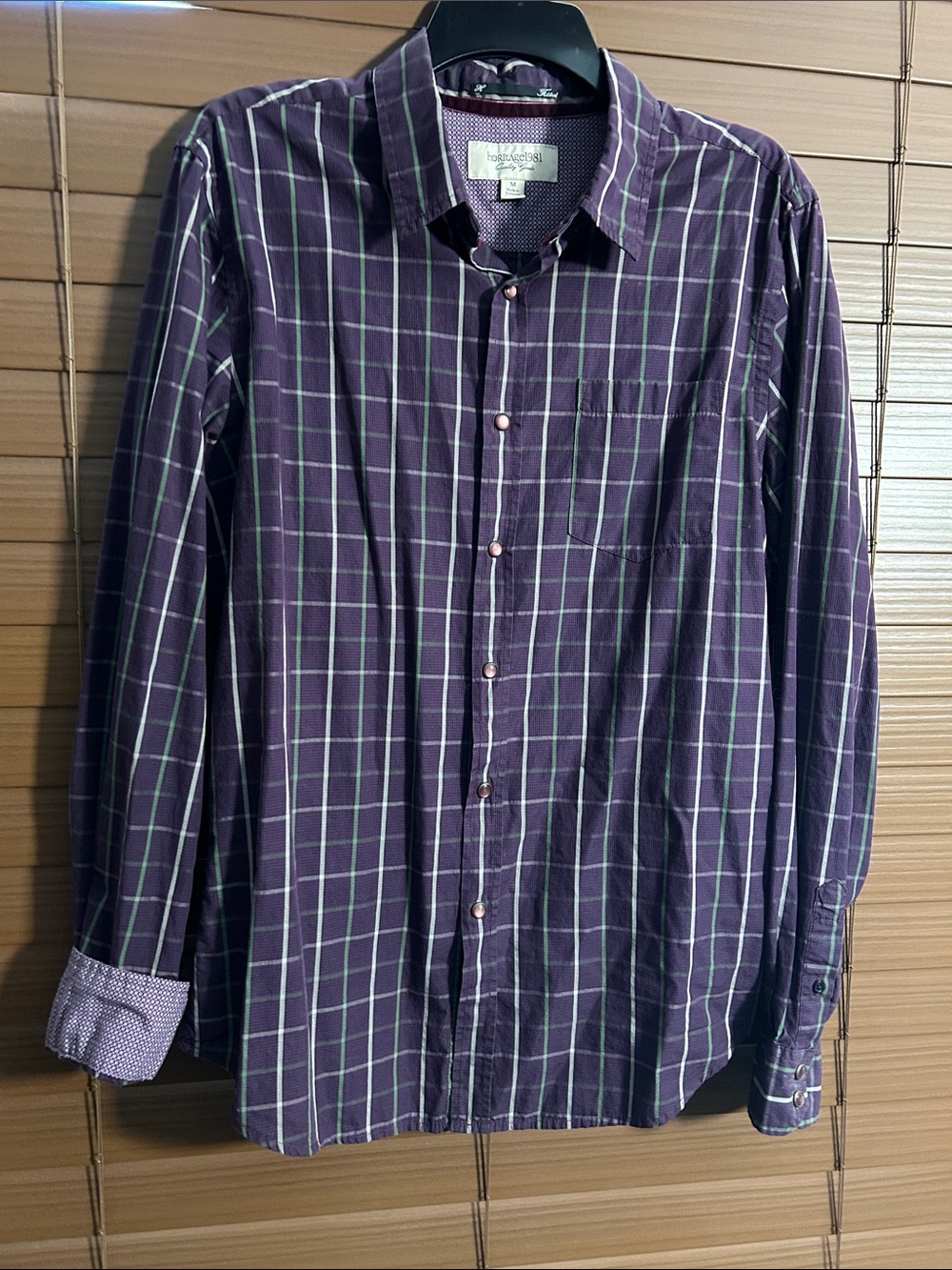 Heritage 1981 Purple Plaid Button-Down Shirt